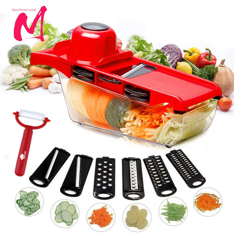 Myvit Vegetable Cutter & Slicer – Multi-Function Kitchen Tool with Steel Blade for Peeling, Grating & Slicing