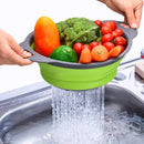 Foldable Silicone Strainer Basket – Collapsible Colander for Washing Fruits, Vegetables & Dish Draining
