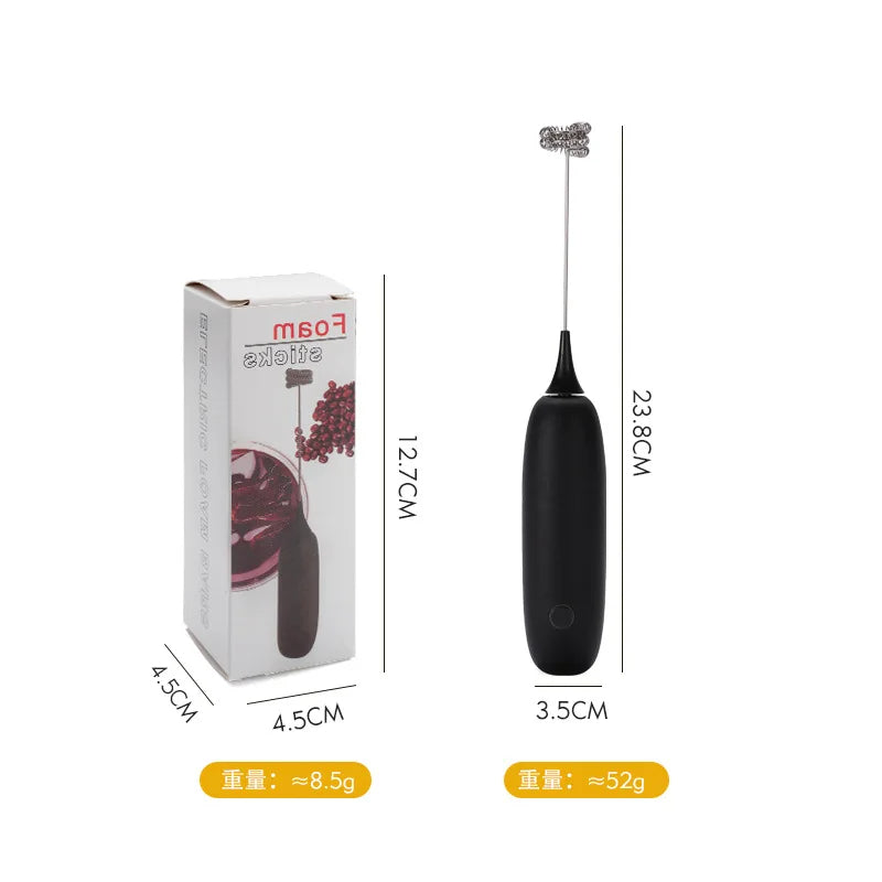Mini Electric Milk Frother – Wireless Handheld Coffee Whisk & Egg Beater for Cappuccino, Latte & Kitchen Mixing