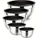 5-Piece Stainless Steel Mixing Bowl Set – Nesting Design for Baking, Cooking & Serving – Dishwasher Safe & Space-Saving