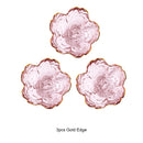 3Pcs Cherry Blossom Glass Sauce Dishes – Small Gold-Inlay Bowls for Dipping, Ice Cream & Desserts