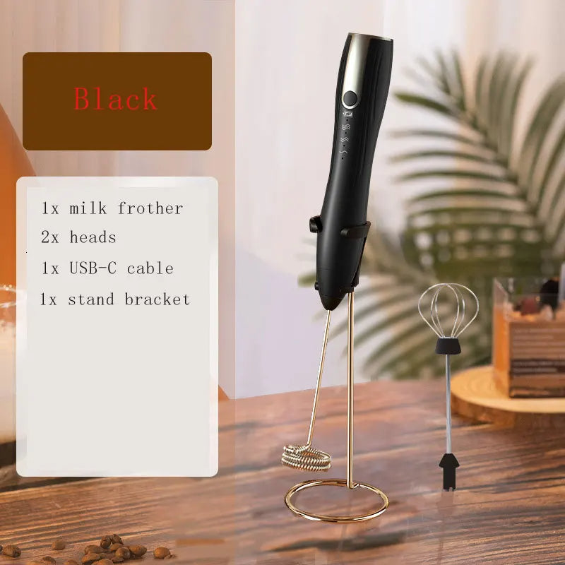 Powerful Rechargeable Handheld Milk Frother – Electric Foam Maker & Drink Mixer for Lattes, Coffee & Eggs