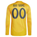 Real Madrid adidas 2024/25 Away Long Sleeve Custom Jersey - Orange