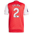 William Saliba Arsenal adidas 2025/26 Home Player Jersey - Red