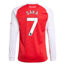 Bukayo Saka Arsenal adidas Youth 2025/26 Home Long Sleeve Player Jersey - Red