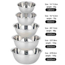 5pcs Stainless Steel Mixing Bowl Set – Non-Slip Nesting Bowls for Baking, Cooking, Salad & Whisking