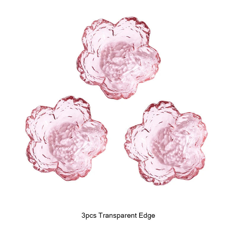 3Pcs Cherry Blossom Glass Sauce Dishes – Small Gold-Inlay Bowls for Dipping, Ice Cream & Desserts