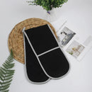 Thickened Cotton Siamese Oven Gloves – Double Anti-Scalding Thermal Mitts for Microwave, Baking & Hot Pot Handling