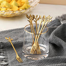 6Pcs Creative Gold Stainless Steel Leaf-Shaped Dessert Forks – Appetizer, Fruit, and Snack Flatware Set