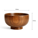 1Pc Small Wooden Bowl – Round Japanese-Style Bowl for Rice, Soup, Snacks, Fruit, Dessert & Noodles
