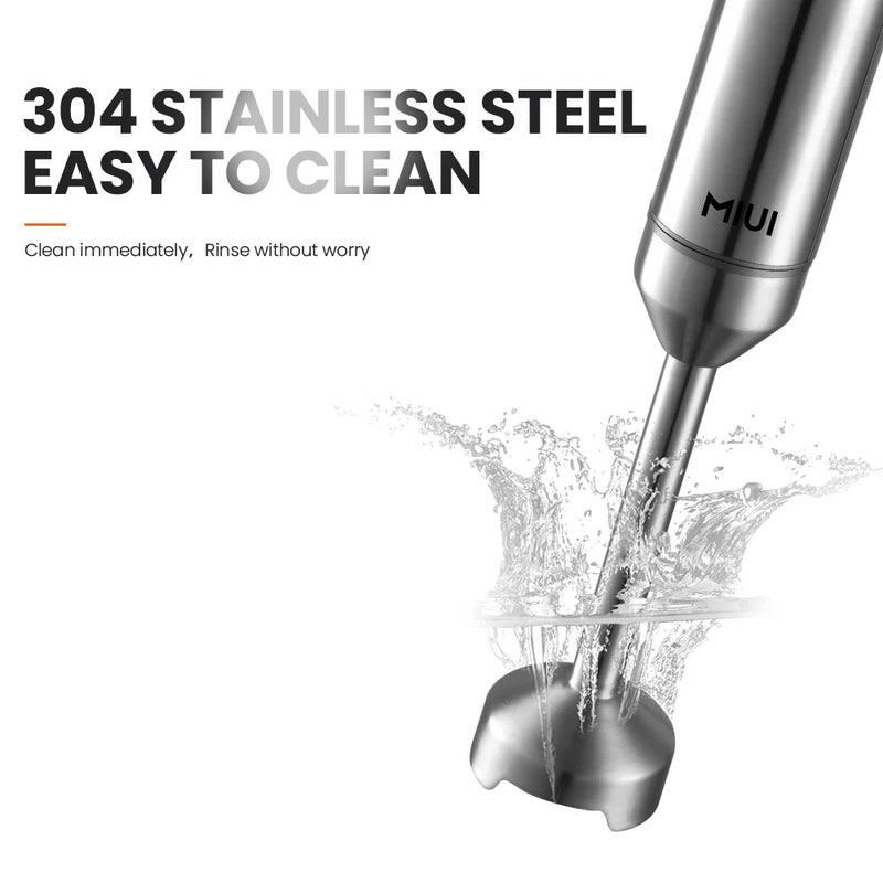 MIUI 1000W Hand Immersion Blender – Powerful 4-in-1 Stainless Steel Stick Mixer with 700ml Beaker, 500ml Processor & Whisk