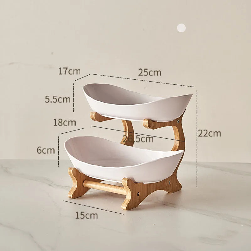 2/3-Layer Fruit & Snack Plate – Modern Plastic Dessert Stand for Candy, Dried Fruit, Cake, Salad & Home Decor