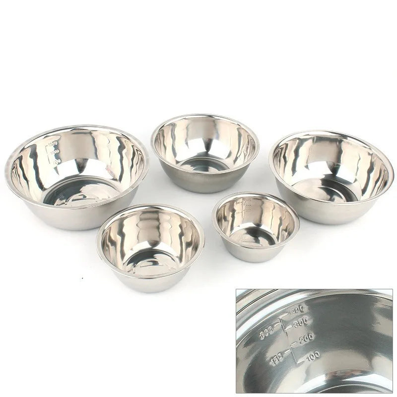 5pcs Stainless Steel Mixing Bowl Set – Non-Slip Nesting Bowls for Baking, Cooking, Salad & Whisking