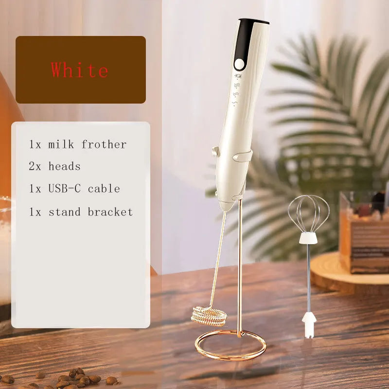 Powerful Rechargeable Handheld Milk Frother – Electric Foam Maker & Drink Mixer for Lattes, Coffee & Eggs