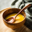 1Pc Small Wooden Bowl – Round Japanese-Style Bowl for Rice, Soup, Snacks, Fruit, Dessert & Noodles