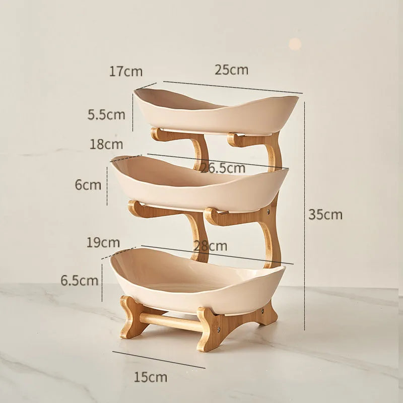2/3-Layer Fruit & Snack Plate – Modern Plastic Dessert Stand for Candy, Dried Fruit, Cake, Salad & Home Decor