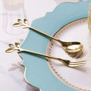 6Pcs Creative Gold Stainless Steel Leaf-Shaped Dessert Forks – Appetizer, Fruit, and Snack Flatware Set