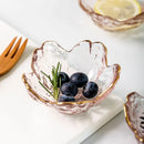 3Pcs Cherry Blossom Glass Sauce Dishes – Small Gold-Inlay Bowls for Dipping, Ice Cream & Desserts