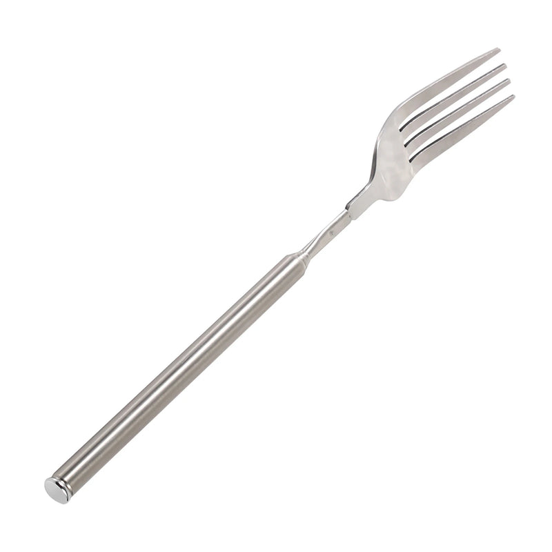 Telescopic Extendable Stainless Steel Fork – Adjustable 22cm to 64cm Long Handle for BBQ, Dinner, Fruit & Dessert