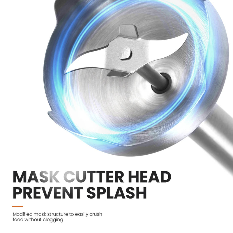 MIUI 1000W Hand Immersion Blender – Powerful 4-in-1 Stainless Steel Stick Mixer with 700ml Beaker, 500ml Processor & Whisk