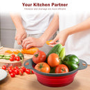Collapsible Silicone Pasta Strainer – Space-Saving Kitchen Colander for Draining Fruit, Vegetables & Washing Over Sink