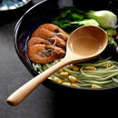 4Pcs Beech Wood Spoon Set – Japanese-Style Wooden Spoons for Soup, Rice, Noodles & Serving