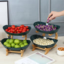 2/3-Layer Fruit & Snack Plate – Modern Plastic Dessert Stand for Candy, Dried Fruit, Cake, Salad & Home Decor