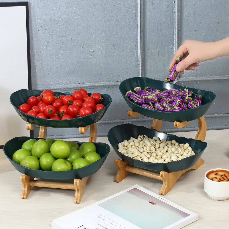 2/3-Layer Fruit & Snack Plate – Modern Plastic Dessert Stand for Candy, Dried Fruit, Cake, Salad & Home Decor