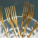 6Pcs Creative Gold Stainless Steel Leaf-Shaped Dessert Forks – Appetizer, Fruit, and Snack Flatware Set