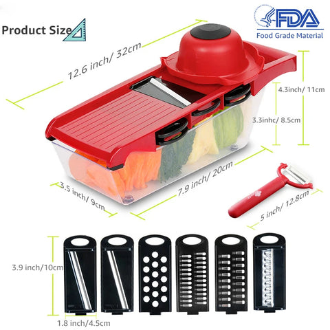 Myvit Vegetable Cutter & Slicer – Multi-Function Kitchen Tool with Steel Blade for Peeling, Grating & Slicing