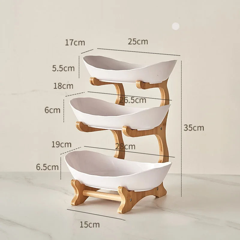 2/3-Layer Fruit & Snack Plate – Modern Plastic Dessert Stand for Candy, Dried Fruit, Cake, Salad & Home Decor