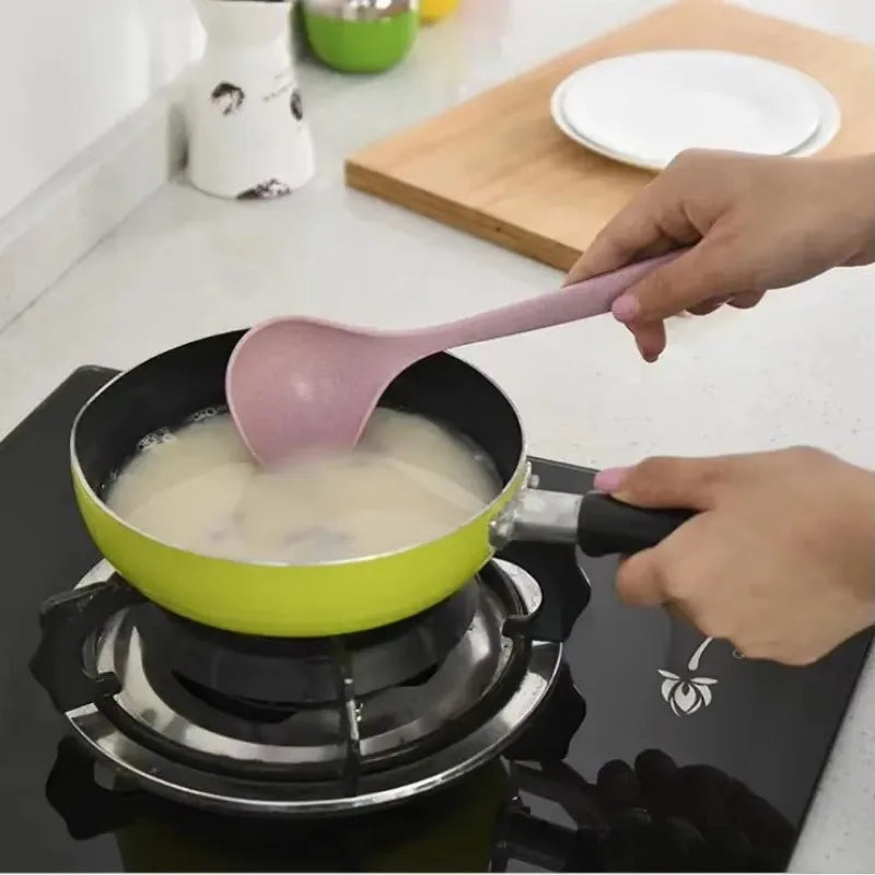 1PC Eco-Friendly Wheat Straw Soup Spoon – Lightweight Rice Ladle for Dinner, Meal Prep & Kitchen Use