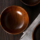 1Pc Small Wooden Bowl – Round Japanese-Style Bowl for Rice, Soup, Snacks, Fruit, Dessert & Noodles