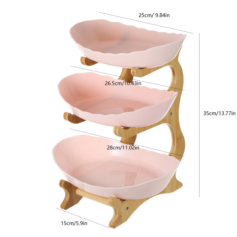 2/3-Layer Fruit & Snack Plate – Modern Plastic Dessert Stand for Candy, Dried Fruit, Cake, Salad & Home Decor