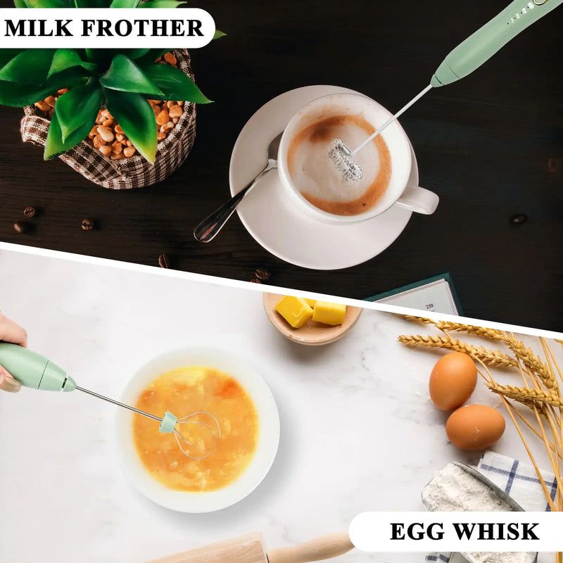 Powerful Rechargeable Handheld Milk Frother – Electric Foam Maker & Drink Mixer for Lattes, Coffee & Eggs