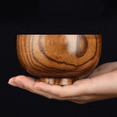1Pc Small Wooden Bowl – Round Japanese-Style Bowl for Rice, Soup, Snacks, Fruit, Dessert & Noodles