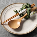 4Pcs Beech Wood Spoon Set – Japanese-Style Wooden Spoons for Soup, Rice, Noodles & Serving