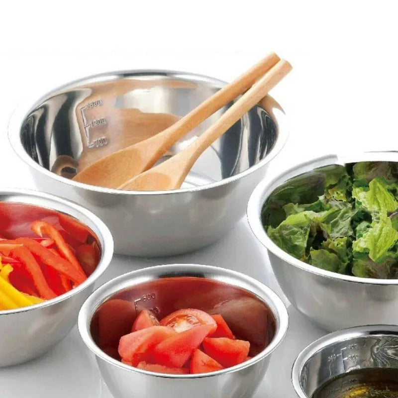 5pcs Stainless Steel Mixing Bowl Set – Non-Slip Nesting Bowls for Baking, Cooking, Salad & Whisking