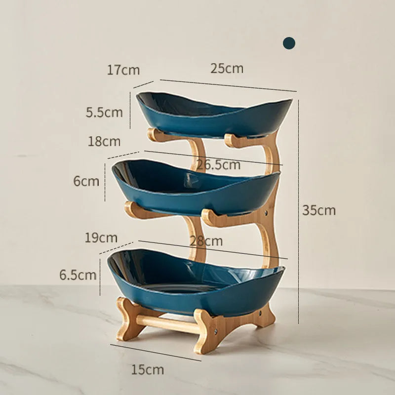 2/3-Layer Fruit & Snack Plate – Modern Plastic Dessert Stand for Candy, Dried Fruit, Cake, Salad & Home Decor