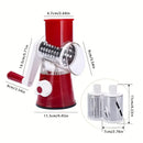 Manual Rotary Cheese Grater & Vegetable Slicer – Round Mandoline Shredder for Carrots, Potatoes, Veggies & More