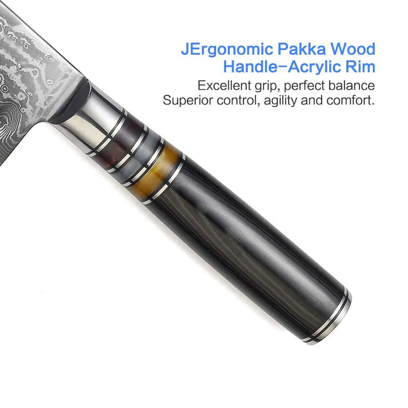 7-Inch VG10 Damascus Steel Chef Knife Set - Sharp Japanese Kitchen Knives