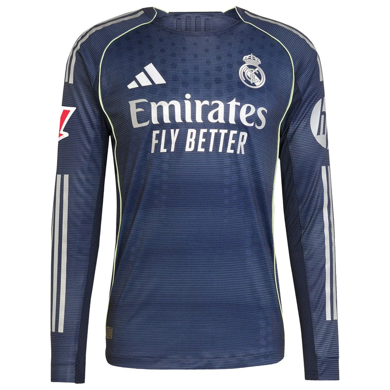 Vini Jr. Real Madrid adidas 2025/26 Away Long Sleeve Player Jersey - Blue