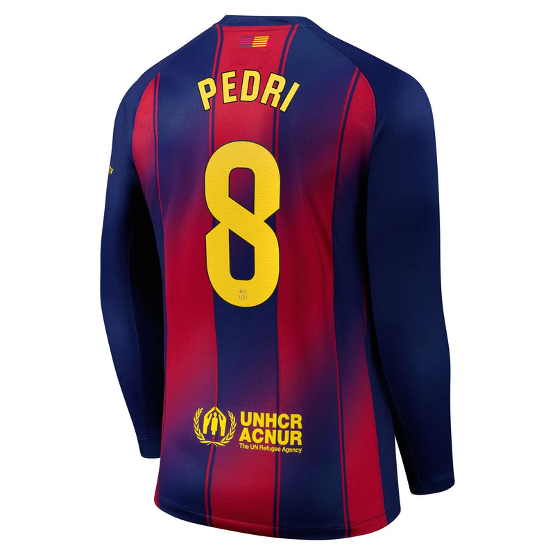 Pedri Barcelona Nike 2025/26 Home Long Sleeve Jersey - Navy