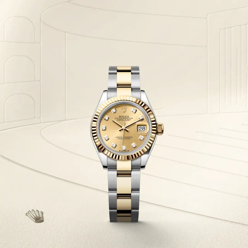 Lady-Datejust – 28 mm Yellow Rolesor | Elegant Oystersteel & 18 ct Yellow Gold Watch