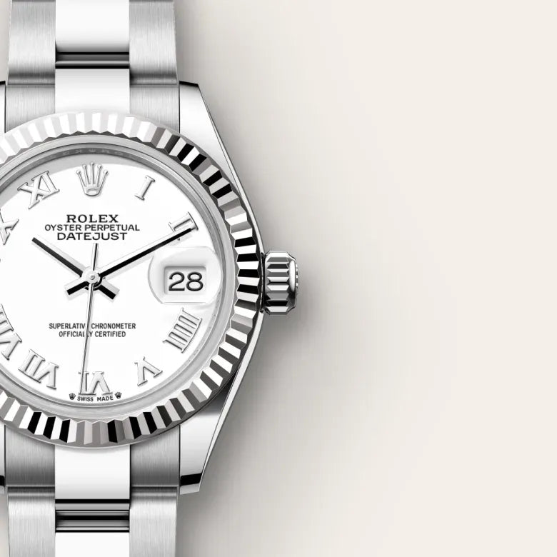 Lady-Datejust – 28 mm Grey Rolesor | Elegant Oystersteel & 18 ct White Gold Timepiece