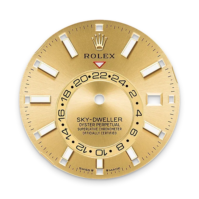Sky-Dweller – 42 mm Yellow Rolesor | Dual Time Zone Luxury Watch in Steel and 18 ct Yellow Gold
