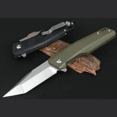 Hunt Knives™ JJ045 Flipper Folding D2 Satin Tanto For outdoor hunting knife