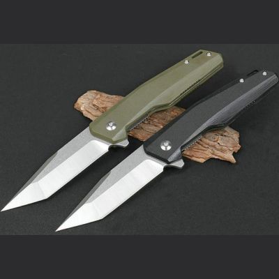 Hunt Knives™ JJ045 Flipper Folding D2 Satin Tanto For outdoor hunting knife