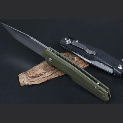 Hunt Knives™ JJ045 Flipper Folding D2 Satin Tanto For outdoor hunting knife