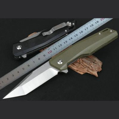 Hunt Knives™ JJ045 Flipper Folding D2 Satin Tanto For outdoor hunting knife